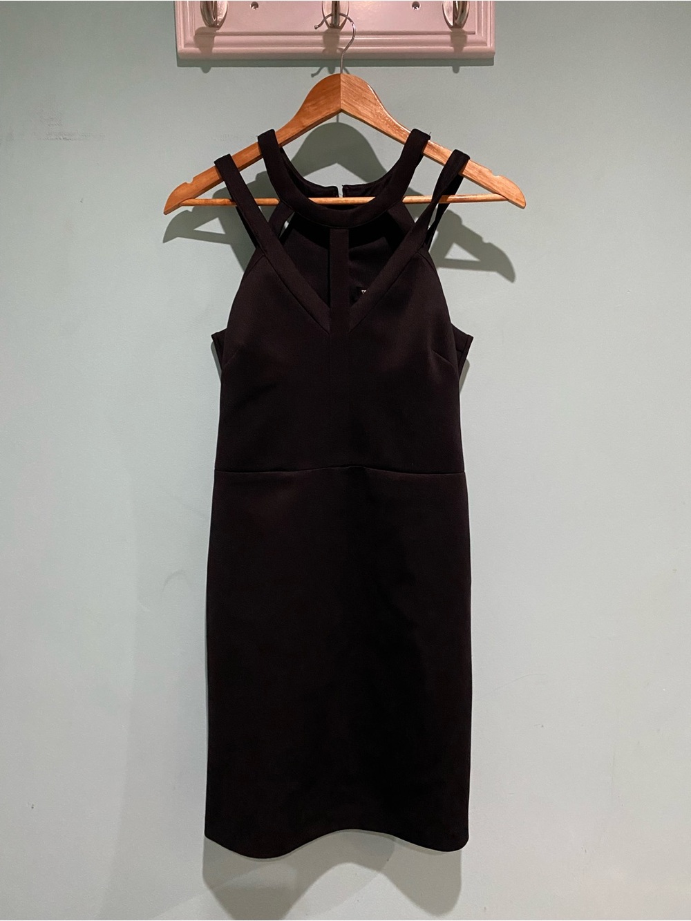 Guess Black Strappy Halter Midi Dress